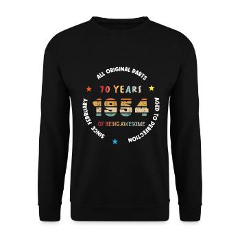 70 Years Old Made In 1954 Vintage February 1954 - Sweat-shirt Unisexe - noir - Devant - Alina (178cm) & Michal (187cm)