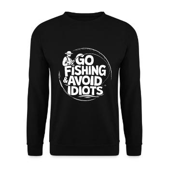 Go fishing, avoid people, rest on the water. Verm - Unisex Sweatshirt - black - Front - Alina (178cm) & Michal (187cm)