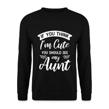 Si vous pensez que je suis mignon, vous devriez voir ma tante - Sweat-shirt Unisexe - noir - Devant - Alina (178cm) & Michal (187cm)