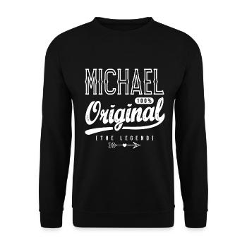 Michael ORIGINAL persönliches Shirt Vorname Michael - Unisex Pullover - Schwarz - Vorne - Alina (178cm) & Michal (187cm)