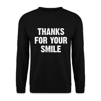 Thanks For Your Smile - Unisex Sweatshirt - black - Front - Alina (178cm) & Michal (187cm)