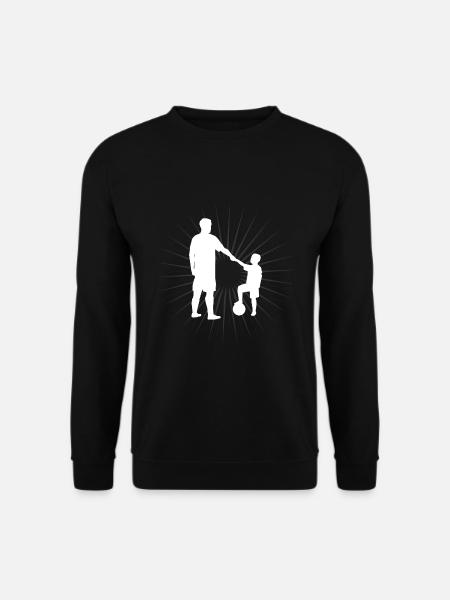 Far søn sammen fodbold barn gave - Unisex sweater - sort