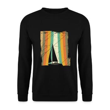 Segeln retro - Unisex Pullover - Schwarz - Vorne - Alina (178cm) & Michal (187cm)