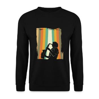 Saxophone rétro - Sweat-shirt Unisexe - noir - Devant - Alina (178cm) & Michal (187cm)