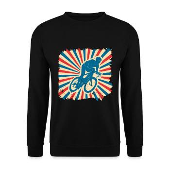 Fahrrad fahren retro Geschenk vintage Radsport Rad - Unisex Pullover - Schwarz - Vorne - Alina (178cm) & Michal (187cm)