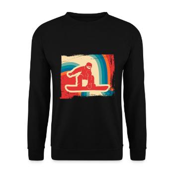 Snowboard cadeau de sport d'hiver snowboard retro - Sweat-shirt Unisexe - noir - Devant - Alina (178cm) & Michal (187cm)