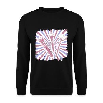 Makeup Kosmetik Schminke Lippenstift Kosmetikerin - Unisex Pullover - Schwarz - Vorne - Alina (178cm) & Michal (187cm)