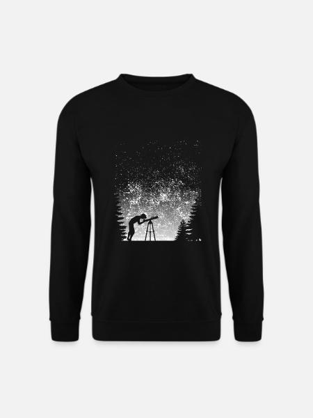 Astronomie Teleskop Astronom Geschenk Sterne Mond - Unisex Pullover - Schwarz