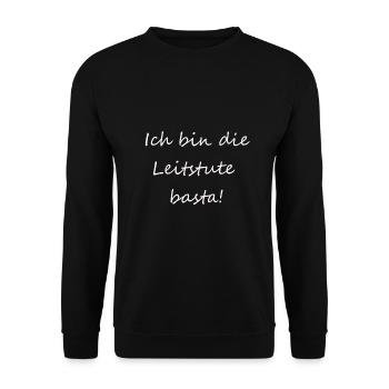 Ich bin die Leitstute basta! - Unisex Pullover - Schwarz - Vorne - Alina (178cm) & Michal (187cm)