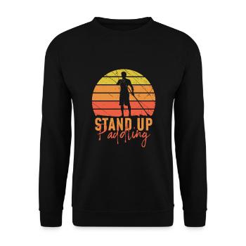 Sports nautiques sup surf paddle paddle - Sweat-shirt Unisexe - noir - Devant - Alina (178cm) & Michal (187cm)