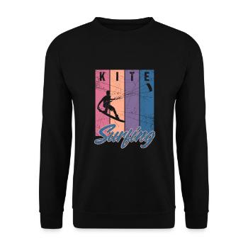 Kitesurfen Kitesurfer kiteboarding Geschenk surfen - Unisex Pullover - Schwarz - Vorne - Alina (178cm) & Michal (187cm)