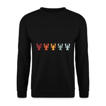 Hummer Krabbe Meer Krebs Geschenk Tier Koch retro - Unisex Pullover - Schwarz - Vorne - Alina (178cm) & Michal (187cm)