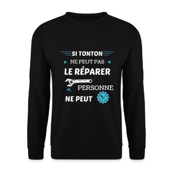 Si tonton ne peut pas le réparer personne ne peut - Sweat-shirt Unisexe - noir - Devant - Alina (178cm) & Michal (187cm)