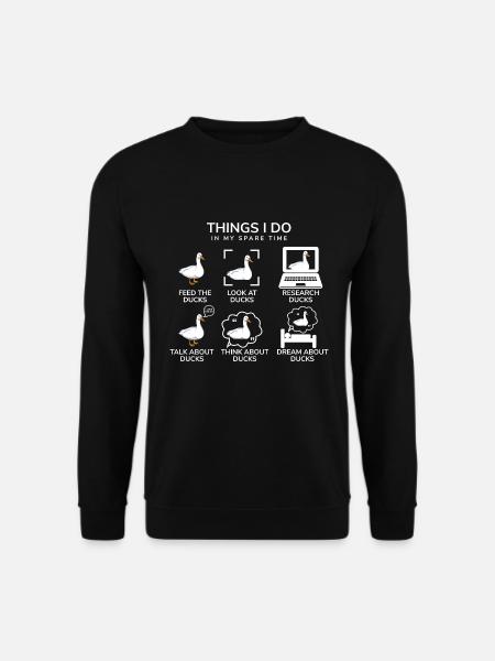 Dinge, die ich in meiner Freizeit tue Entenliebhaber - Unisex Pullover - Schwarz