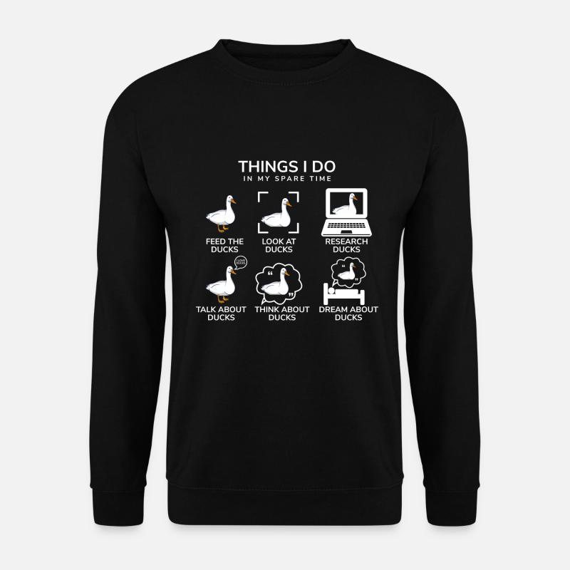 Dinge, die ich in meiner Freizeit tue Entenliebhaber - Unisex Pullover - Schwarz
