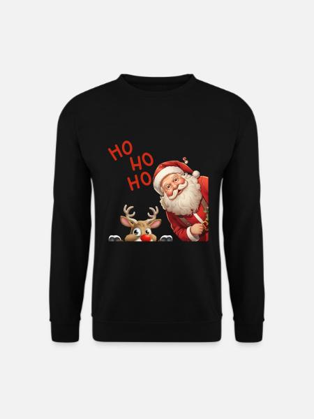 ho ho ho Weihnachtsmann - Unisex Pullover - Schwarz
