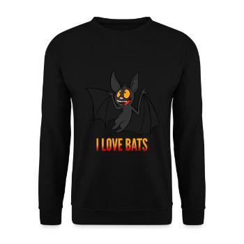 J'adore les chauves-souris - Sweat-shirt Unisexe - noir - Devant - Alina (178cm) & Michal (187cm)