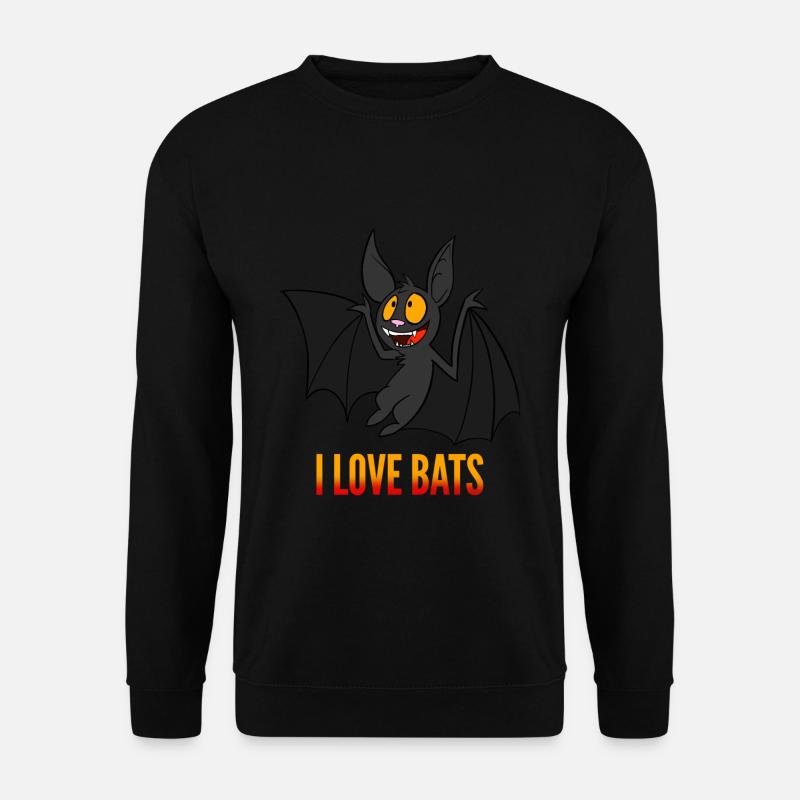 Ich liebe Fledermäuse - Unisex Pullover - Schwarz