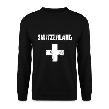 Suisse Suisse Suisse drapeau drapeau croix - Sweat-shirt Unisexe - noir - Devant - Alina (178cm) & Michal (187cm)