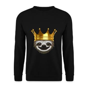 Sloth King - Unisex Pullover - Schwarz - Vorne - Alina (178cm) & Michal (187cm)