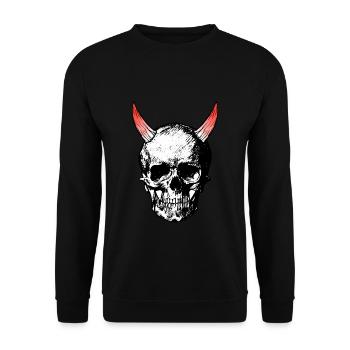 Devils skull - Unisex Sweatshirt - black - Front - Alina (178cm) & Michal (187cm)