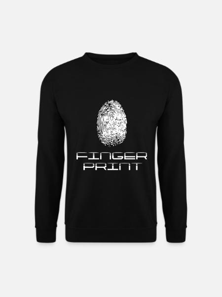 Fingerabdruck Fingerprint weiß - Unisex Pullover - Schwarz