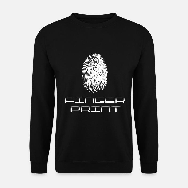 Fingerabdruck Fingerprint weiß - Unisex Pullover - Schwarz