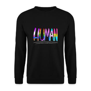 Cool LGBT Gay Pride Human - Unisex Sweatshirt - black - Front - Alina (178cm) & Michal (187cm)