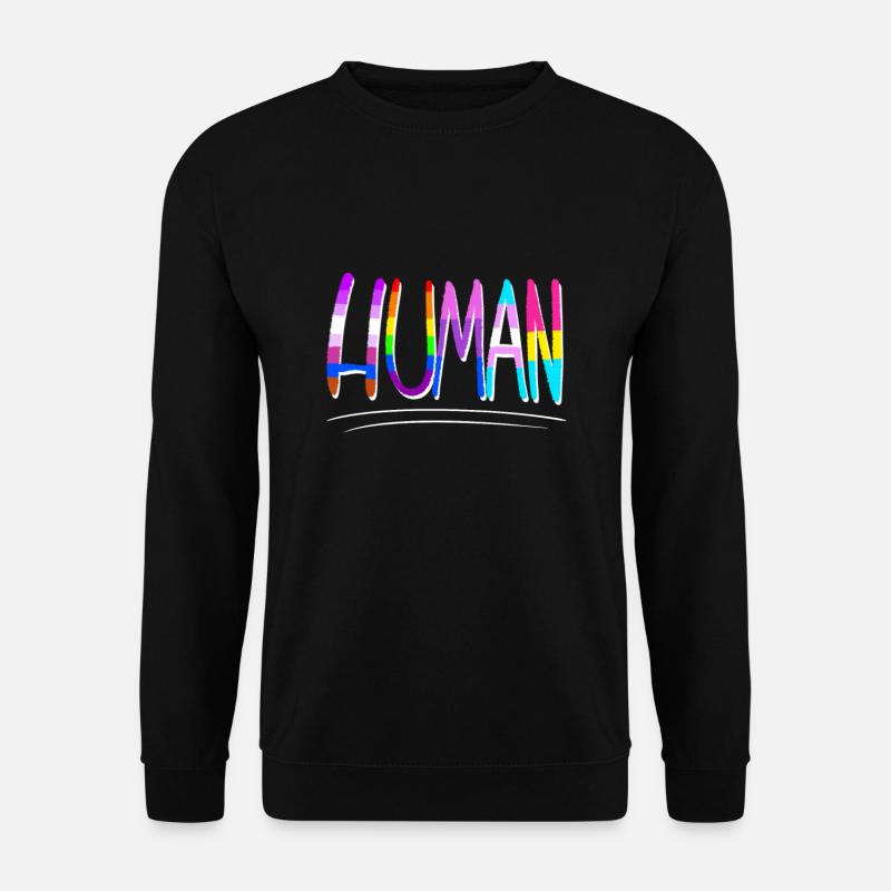 Cool LGBT Gay Pride Human - Unisex Pullover - Schwarz