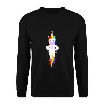 Super Unicorn Girl Power GRL PWR - Unisex Sweatshirt - black - Front - Alina (178cm) & Michal (187cm)