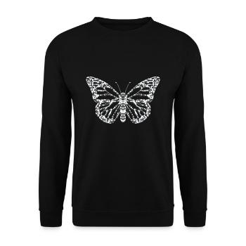 Schmetterling - Unisex Pullover - Schwarz - Vorne - Alina (178cm) & Michal (187cm)