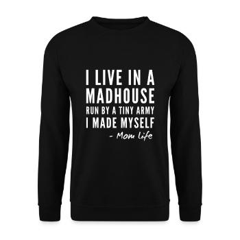 Mom, Mom - Unisex Sweatshirt - black - Front - Alina (178cm) & Michal (187cm)