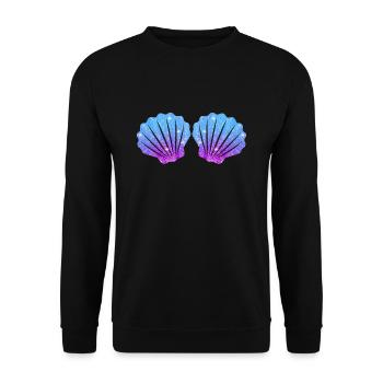 mermaid seashell - Unisex Sweatshirt - black - Front - Alina (178cm) & Michal (187cm)