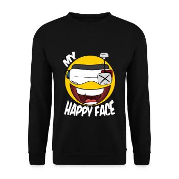 FPV DRONE MY HAPPY FACE - Unisex Sweatshirt - black - Front - Alina (178cm) & Michal (187cm)