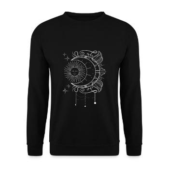 Boho moon - Unisex Pullover - Schwarz - Vorne - Alina (178cm) & Michal (187cm)