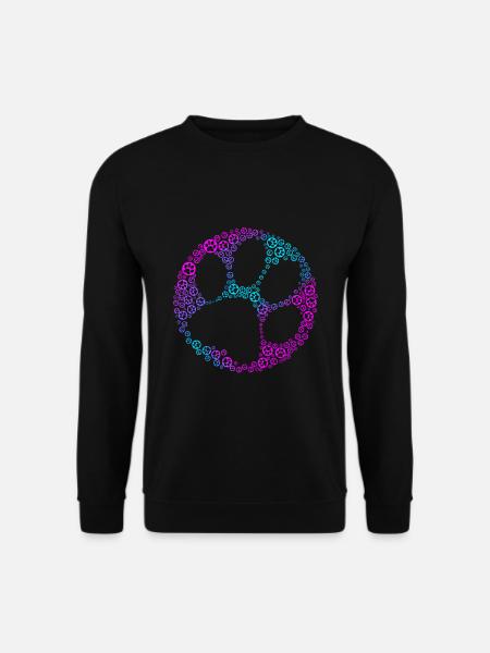Pfotenabdruck Mit vielen Pfotenabdrücken - Unisex Pullover - Schwarz
