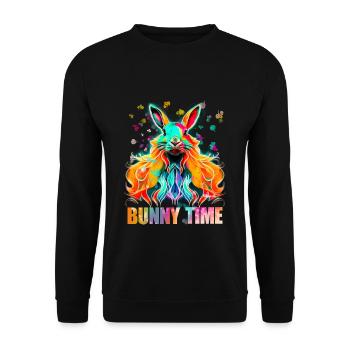 BunnyTime Hair Art - Unisex Sweatshirt - black - Front - Alina (178cm) & Michal (187cm)