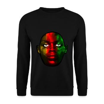 Juneteenth Face Tattoo - Unisex Sweatshirt - black - Front - Alina (178cm) & Michal (187cm)