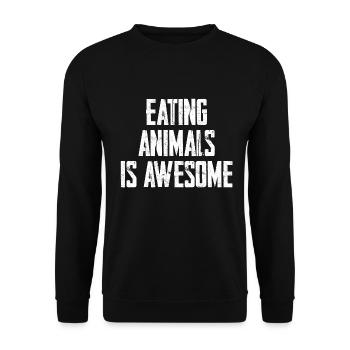 Manger des animaux, c’est génial - Sweat-shirt Unisexe - noir - Devant - Alina (178cm) & Michal (187cm)