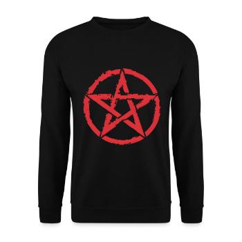 Pentagram for Atheists and Satanists or Goths - Unisex Sweatshirt - black - Front - Alina (178cm) & Michal (187cm)