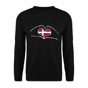 J’adore le Danemark - coeur mains - Sweat-shirt Unisexe - noir - Devant - Alina (178cm) & Michal (187cm)