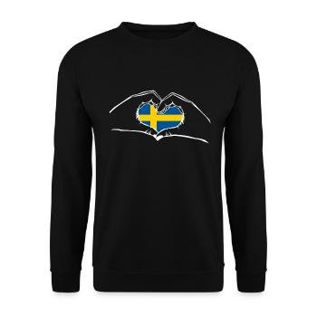 J’ai le cœur amour Suède - mains - Sweat-shirt Unisexe - noir - Devant - Alina (178cm) & Michal (187cm)