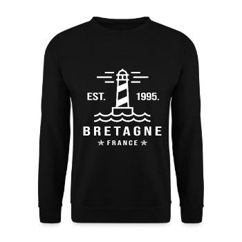 Bretagne breton cadeau cool bzh - Sweat-shirt Unisexe - noir - Devant - Alina (178cm) & Michal (187cm)