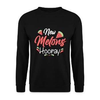 Neues Melonen Hurra Lustige Brüste job - Unisex Pullover - Schwarz - Vorne - Alina (178cm) & Michal (187cm)