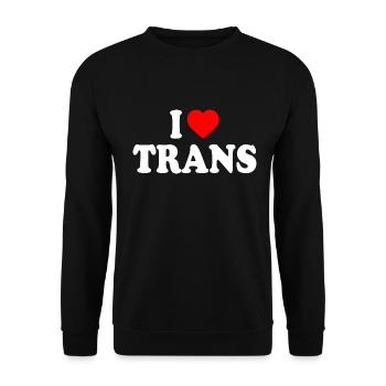I love trans - Unisex Pullover - Schwarz - Vorne - Alina (178cm) & Michal (187cm)