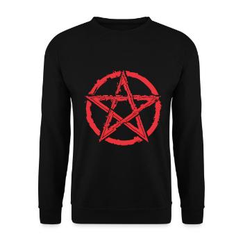 Pentagram for Atheists and Satanists or Goths - Unisex Sweatshirt - black - Front - Alina (178cm) & Michal (187cm)