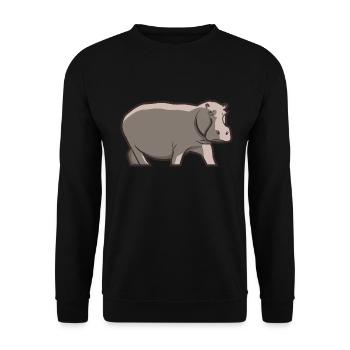 Hippo Hippo Idée cadeau pour les amoureux de la nature - Sweat-shirt Unisexe - noir - Devant - Alina (178cm) & Michal (187cm)
