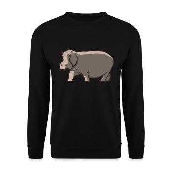 Hippopotame Hippopotame Hippopotame Cadeau - Sweat-shirt Unisexe - noir - Devant - Alina (178cm) & Michal (187cm)
