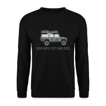 Dachzelt Offroad 4x4 Reisefahrzeug T-Shirt - Unisex Pullover - Schwarz - Vorne - Alina (178cm) & Michal (187cm)