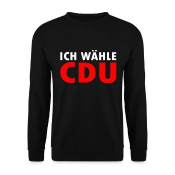 Ich wähle cdu - Unisex Pullover - Schwarz - Vorne - Alina (178cm) & Michal (187cm)